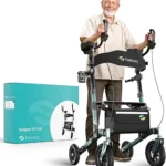 Helavo All-Terrain Upright Walker | Stand-Up Rollator with Flat-Free Tires & Seat