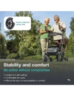 Helavo All-Terrain Upright Walker | Stand-Up Rollator with Flat-Free Tires & Seat - Image 2