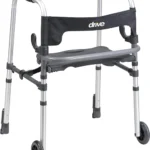Drive Medical Clever Lite Rollator Walker (Gray) | Ultra-Light Foldable Design