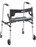 Drive Medical Clever Lite Rollator Walker (Gray) | Ultra-Light Foldable Design