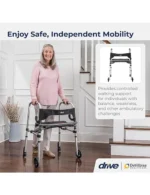 Drive Medical Clever Lite Rollator Walker (Gray) | Ultra-Light Foldable Design - Image 2