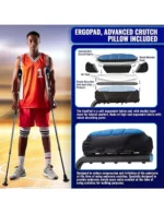 Ergobaum Dual 5-66 Ergonomic Underarm Crutches (Pair) | Shock Absorber & Arm Support - Image 2