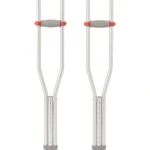 Medline Lightweight Aluminum Red Dot Crutches | Adult Walking Aid, 300lb Capacity