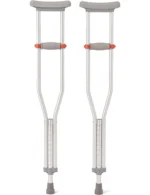 Medline Lightweight Aluminum Red Dot Crutches | Adult Walking Aid, 300lb Capacity