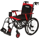 Journey SoLite C2 Ultra Lightweight Wheelchair for Adults – Foldable, Portable Manual Chair for Seniors – Frame Weighs Only 14 lbs – Patterned Frame with Red Trim