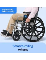 Medline Excel Extra-Wide Bariatric Wheelchair For Adults and Seniors with 24" Wide Seat, Supports up to 500 lbs - Image 2