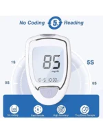Glucose Monitor Kit, High Accuracy Blood Sugar Testing Kit with 100 Glucometer Strips & 100 Lancets, Larger-Screen Glucose Monitor with Lancing Devices, No Coding, Portable for Home or Travel - Image 2