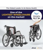 Drive Medical AeroFly Ultra-Lite Wheelchair, 18” Seat Width and Swing-Away Footrests, Lightweight Folding Travel Wheelchair, Easy to Carry 13.3 lb Frame, Matte Black - Image 2